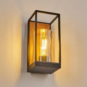 hofstein Applique murale d'extérieur Palanga Brun, Couleur bois, Noir, 1 lumière* Lampes Modernes