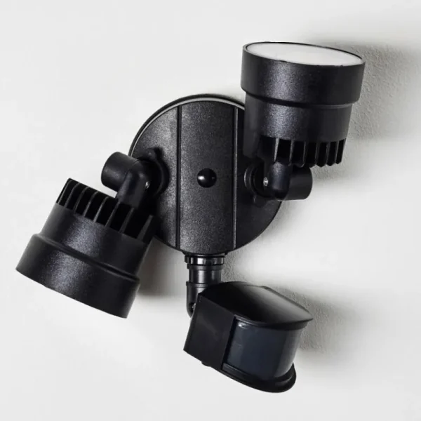 hofstein Applique murale d'extérieur Emmerlev LED Noir, 2 lumières, Détecteur de mouvement* Lampes Modernes