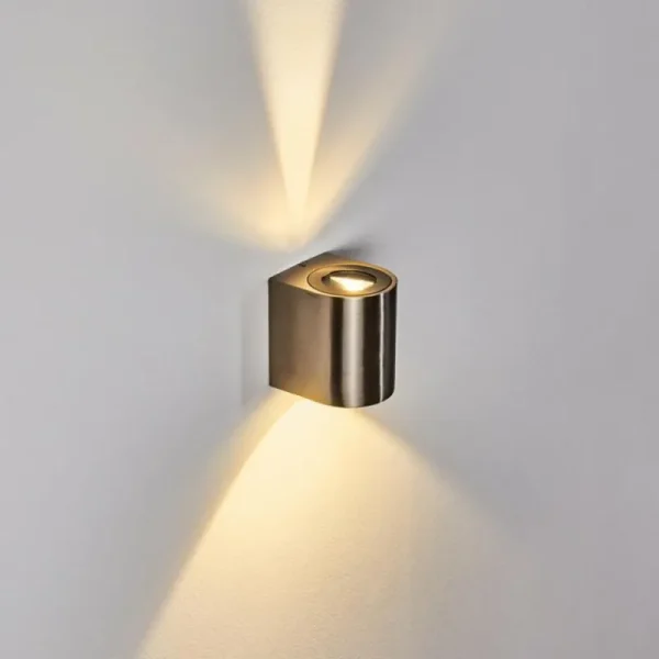 hofstein Applique murale d'extérieur Mora LED Acier inoxydable, 2 lumières* Lampes Modernes