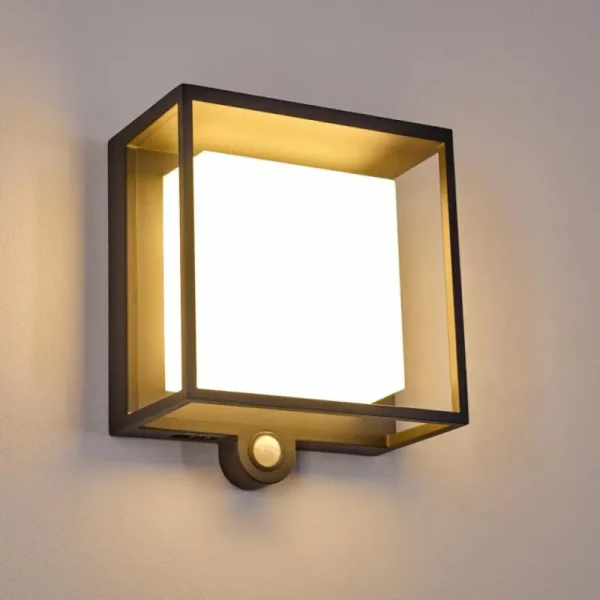 hofstein Applique murale d'extérieur Lansing LED Anthracite, 1 lumière, Détecteur de mouvement* Lampes Modernes