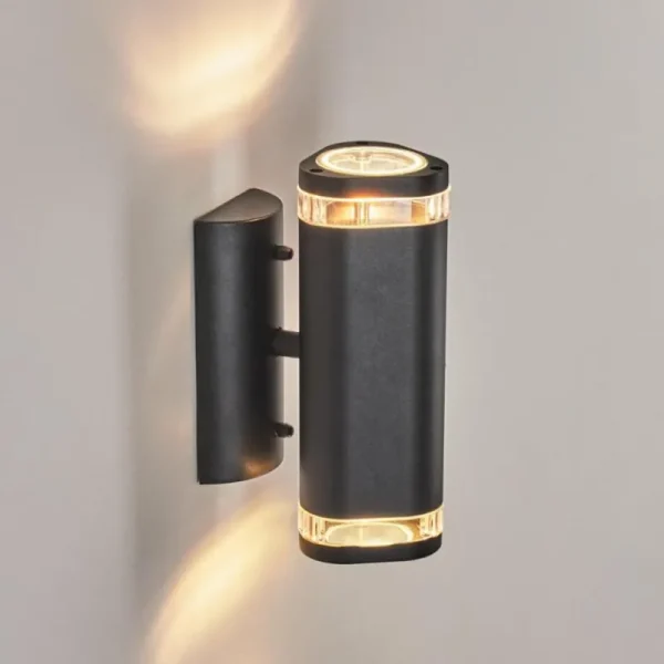 hofstein Applique murale d'extérieur Amyton Noir, 2 lumières* Lampes Modernes