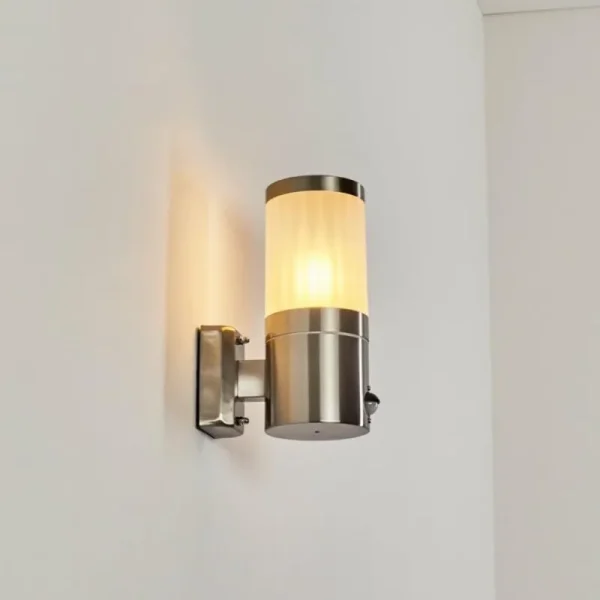 hofstein Applique murale d'extérieur Tolsona Nickel mat, 1 lumière, Détecteur de mouvement* Lampes Modernes