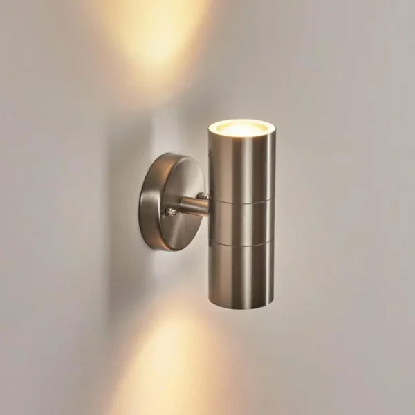 hofstein Applique murale d'extérieur Bessiebelle Acier inoxydable, 2 lumières* Lampes Modernes