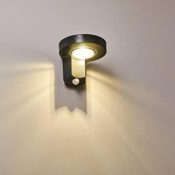 hofstein Applique murale d'extérieur Townsville LED Noir, 1 lumière, Détecteur de mouvement* Lampes Modernes