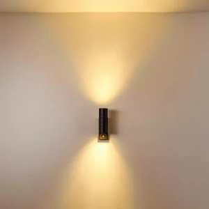 hofstein Applique murale d'extérieur Froslev LED Noir, 2 lumières, Détecteur de mouvement* Lampes Modernes