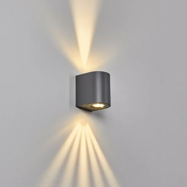 hofstein Applique murale d'extérieur Mora LED Gris, 2 lumières* Lampes Modernes
