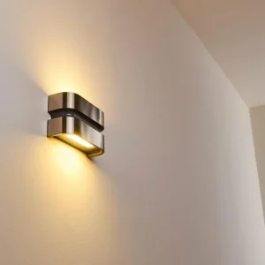 hofstein Applique murale d'extérieur Kolding LED Acier inoxydable, Noir, 1 lumière* Lampes Modernes