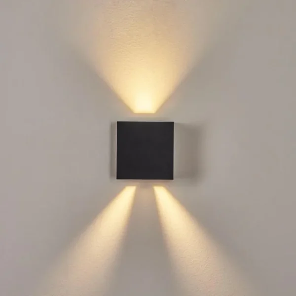 hofstein Applique murale d'extérieur Spidern LED Noir, 1 lumière* Lampes Modernes