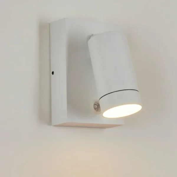 hofstein Applique murale d'extérieur Hakamken Blanc, 1 lumière, Détecteur de mouvement* Lampes Modernes