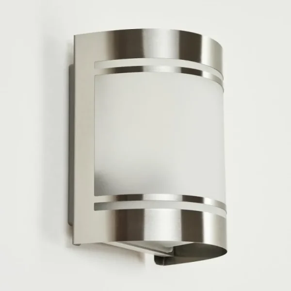 hofstein Applique murale d'extérieur Visnum Nickel mat, Blanc, 1 lumière* Lampes Modernes