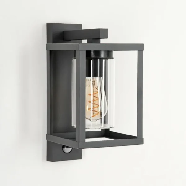 hofstein Applique murale d'extérieur Parkkola Anthracite, 1 lumière, Détecteur de mouvement* Lampes Modernes