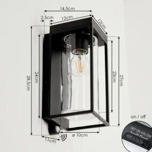 hofstein Applique murale d'extérieur Palanga LED Noir, 1 lumière, Détecteur de mouvement* Lampes Modernes