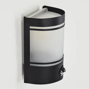 hofstein Applique murale d'extérieur Visnum Noir, Blanc, 1 lumière, Détecteur de mouvement* Lampes Modernes