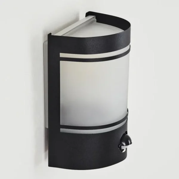 hofstein Applique murale d'extérieur Visnum Noir, Blanc, 1 lumière, Détecteur de mouvement* Lampes Modernes