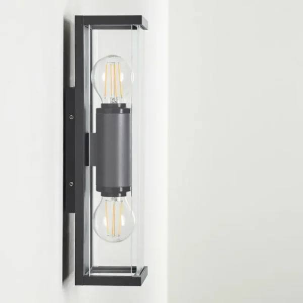 hofstein Applique murale d'extérieur Skeldegaard Anthracite, 2 lumières* Lampes Modernes