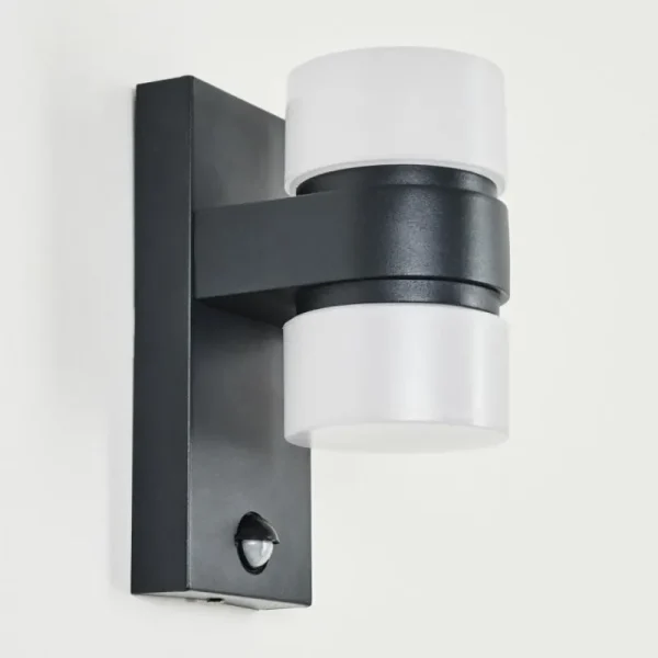 hofstein Applique murale d'extérieur Tiarp LED Noir, 2 lumières, Détecteur de mouvement* Lampes Modernes