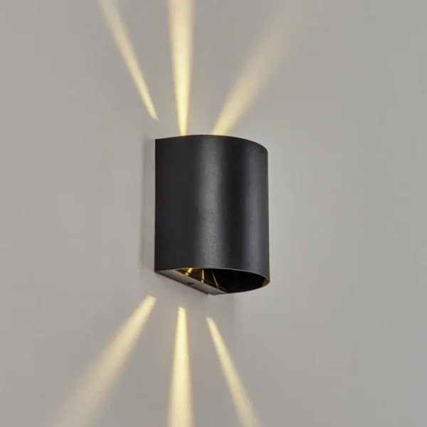 hofstein Applique murale d'extérieur Arteaga LED Noir, 1 lumière* Lampes Modernes