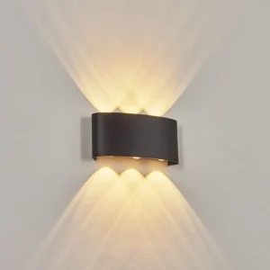 hofstein Applique murale d'extérieur Glencoe LED Noir, 6 lumières* Lampes Modernes