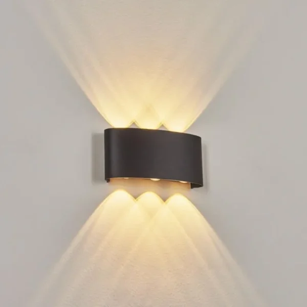 hofstein Applique murale d'extérieur Glencoe LED Noir, 6 lumières* Lampes Modernes