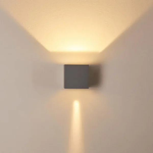 hofstein Applique murale d'extérieur Fauderup LED Gris, 2 lumières* Lampes Modernes