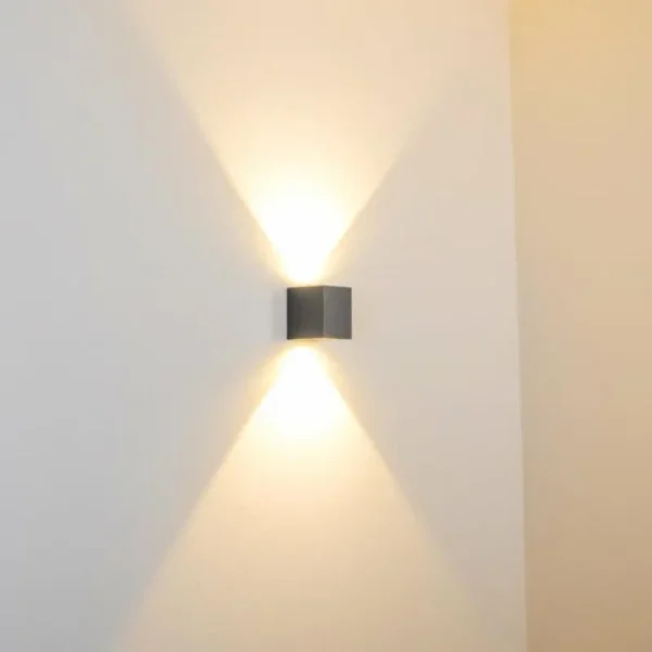 hofstein Applique murale d'extérieur Orsa LED Gris, 2 lumières* Lampes Modernes