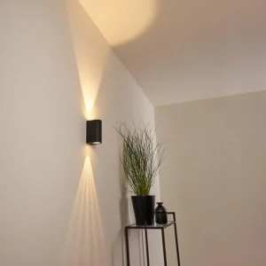 hofstein Applique murale d'extérieur Komoren LED Noir, 2 lumières* Lampes Modernes