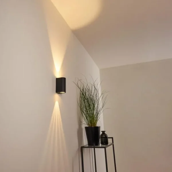hofstein Applique murale d'extérieur Komoren LED Noir, 2 lumières* Lampes Modernes