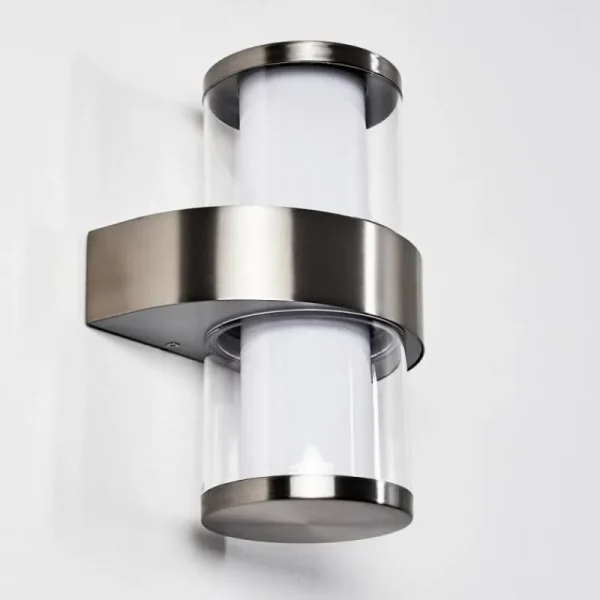 hofstein Applique murale d'extérieur Parawa LED Nickel mat, 2 lumières* Lampes Modernes