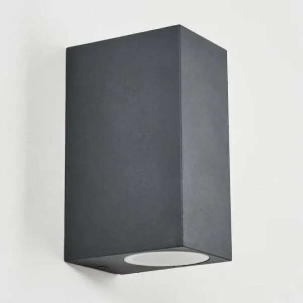 hofstein Applique murale d'extérieur Skaabu Noir, Blanc, 2 lumières* Lampes Modernes
