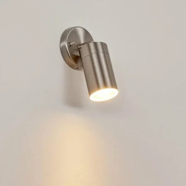 hofstein Applique murale d'extérieur Bessiebelle Acier inoxydable, Blanc, 1 lumière* Lampes Modernes