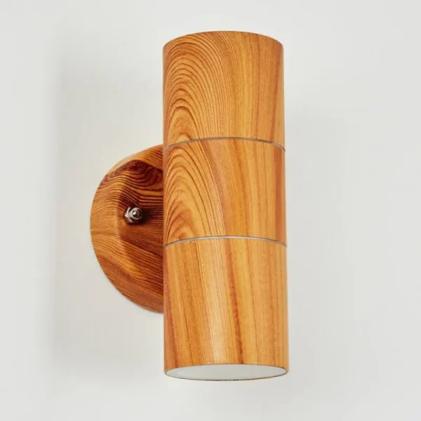 hofstein Applique murale d'extérieur Tenvik Brun, Couleur bois, 2 lumières* Lampes Modernes