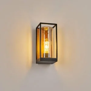 hofstein Applique murale d'extérieur Palanga Brun, Couleur bois, Noir, 1 lumière* Lampes Modernes