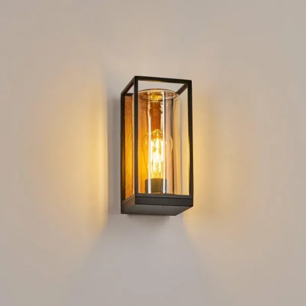 hofstein Applique murale d'extérieur Palanga Brun, Couleur bois, Noir, 1 lumière* Lampes Modernes
