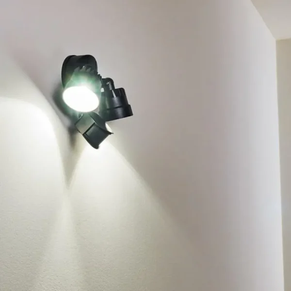 hofstein Applique murale d'extérieur Emmerlev LED Noir, 2 lumières, Détecteur de mouvement* Lampes Modernes