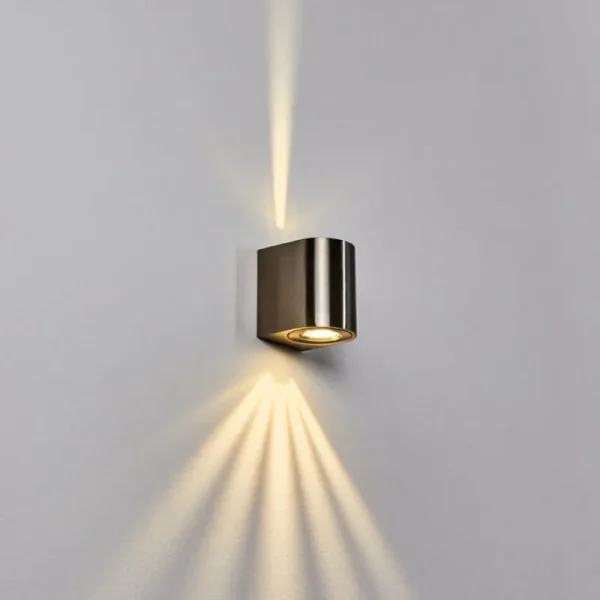 hofstein Applique murale d'extérieur Mora LED Acier inoxydable, 2 lumières* Lampes Modernes