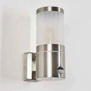 hofstein Applique murale d'extérieur Tolsona Nickel mat, 1 lumière, Détecteur de mouvement* Lampes Modernes