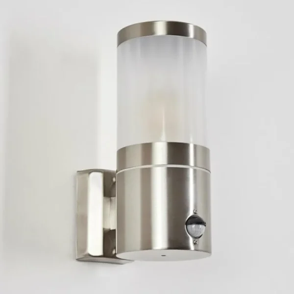 hofstein Applique murale d'extérieur Tolsona Nickel mat, 1 lumière, Détecteur de mouvement* Lampes Modernes