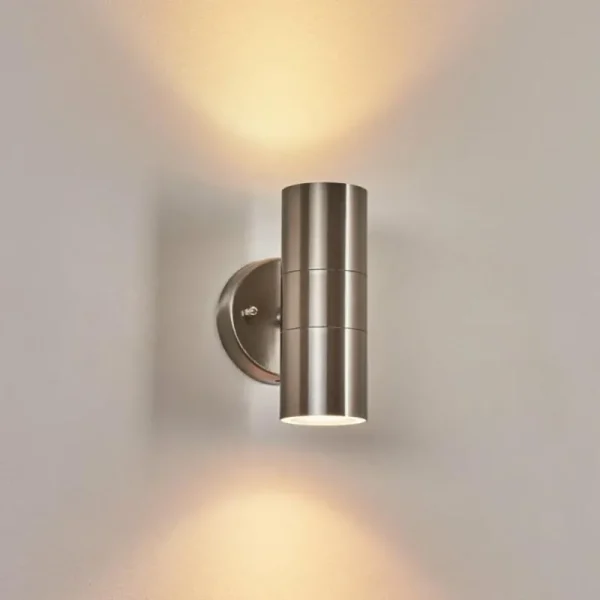 hofstein Applique murale d'extérieur Bessiebelle Acier inoxydable, 2 lumières* Lampes Modernes