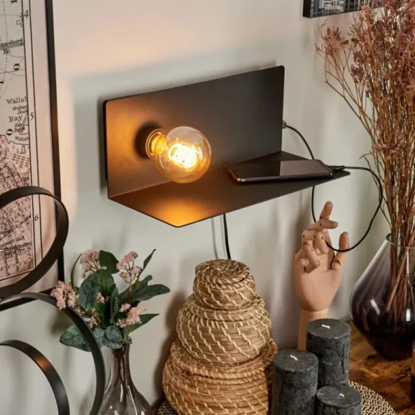 hofstein Applique murale Diamoukope Noir, 1 lumière* Lampes Modernes