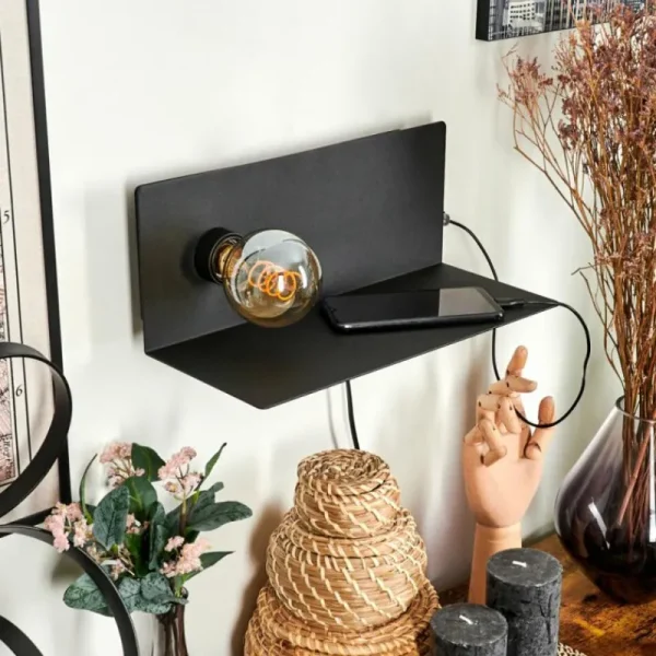 hofstein Applique murale Diamoukope Noir, 1 lumière* Lampes Modernes