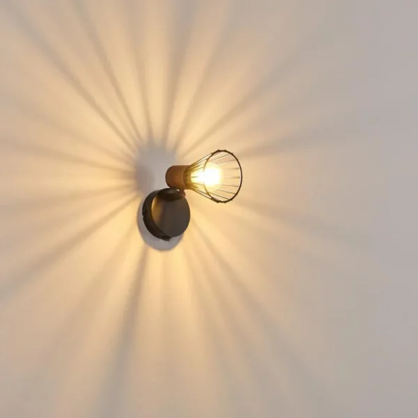 hofstein Applique murale Errested Bois foncé, Noir, 1 lumière* Lampes Modernes