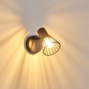 hofstein Applique murale Errested Bois foncé, Noir, 1 lumière* Lampes Modernes