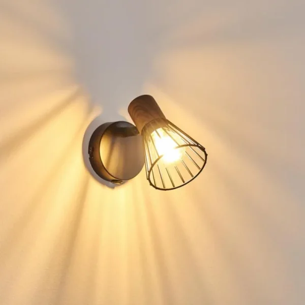 hofstein Applique murale Errested Bois foncé, Noir, 1 lumière* Lampes Modernes