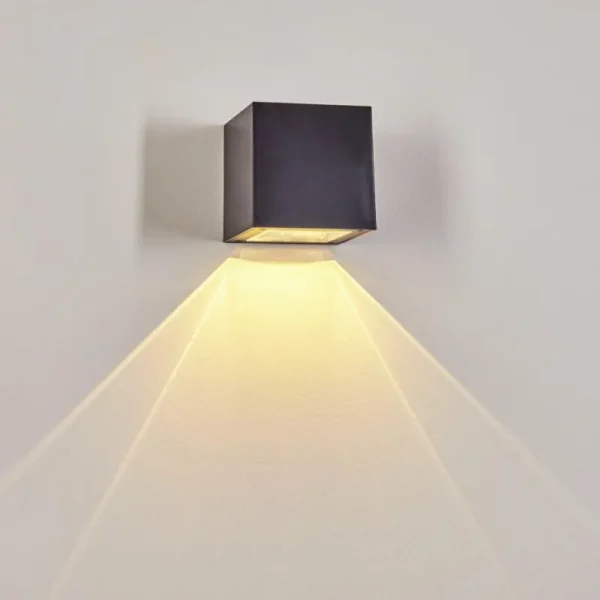 hofstein Applique murale extérieure solaire Lapeer LED Noir, 1 lumière* Lampes Modernes