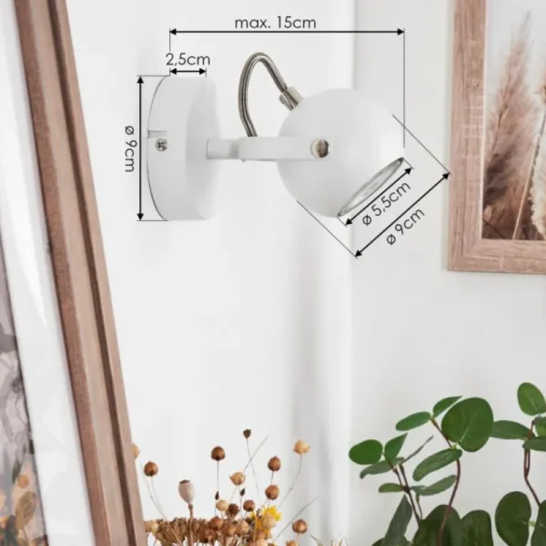 hofstein Applique murale Gadmen Chrome, Blanc, 1 lumière* Lampes Modernes