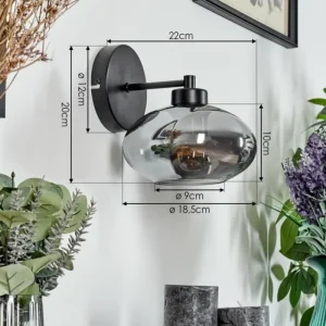 hofstein Applique murale Haikala Noir, 1 lumière* Lampes Modernes