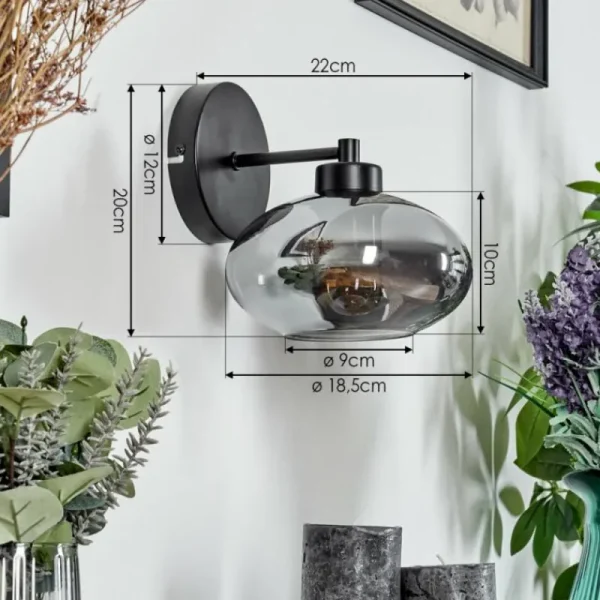 hofstein Applique murale Haikala Noir, 1 lumière* Lampes Modernes