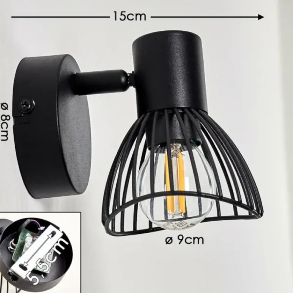 hofstein Applique murale Holbol Noir, 1 lumière* Lampes Modernes