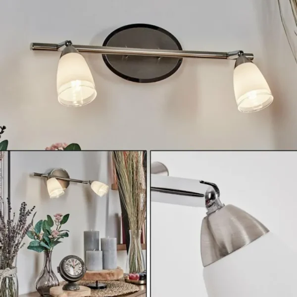 hofstein Applique murale Holualoa LED Nickel mat, 2 lumières* Lampes En Verre