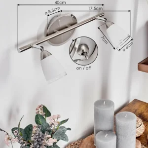 hofstein Applique murale Holualoa LED Nickel mat, 2 lumières* Lampes En Verre